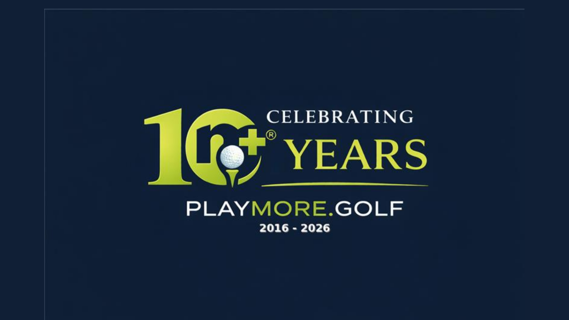 PlayMoreGolf 10th Anniversary Logo